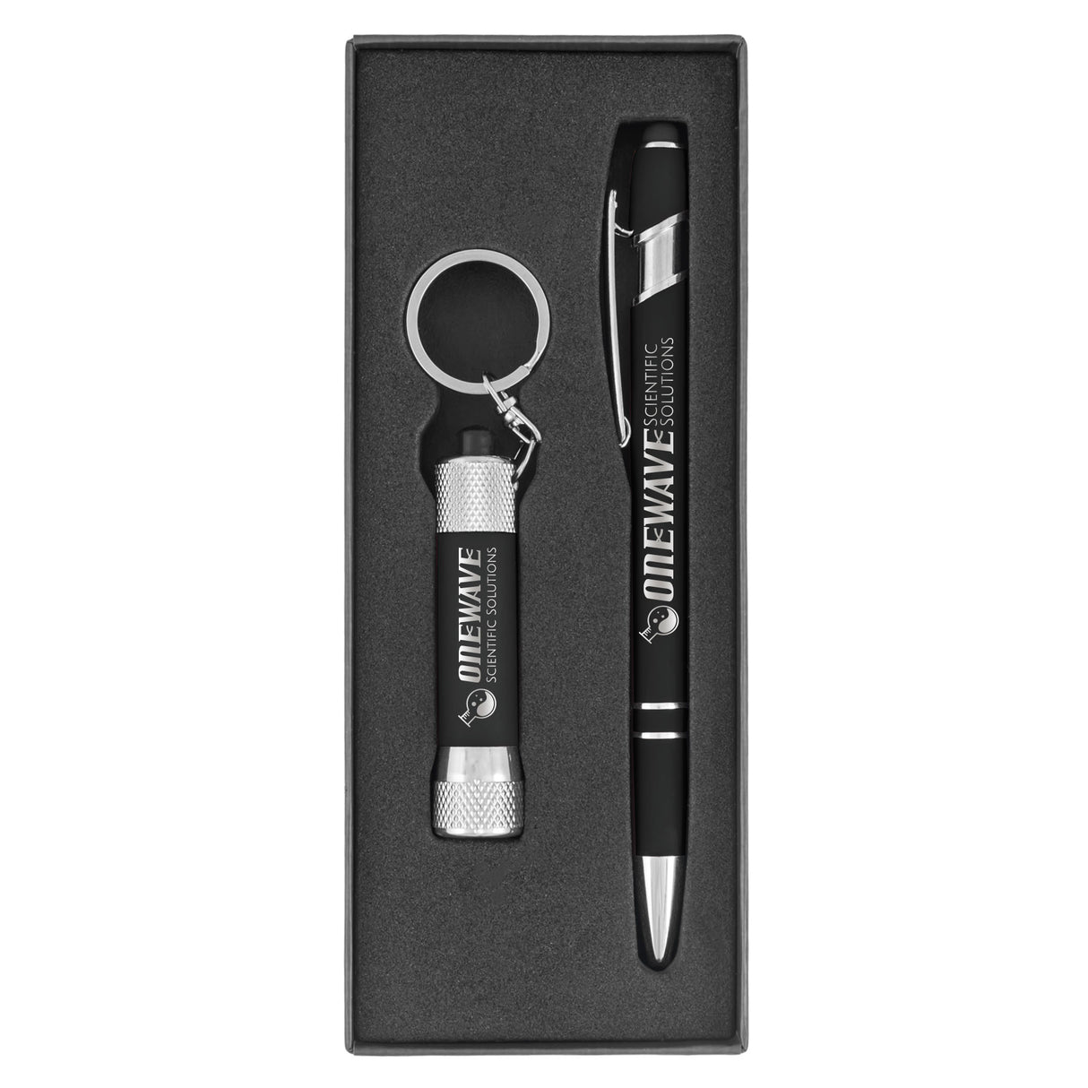 Ellipse & Chroma Softy - Laser Engraved - Metal Pen & Flashlight Gift Set