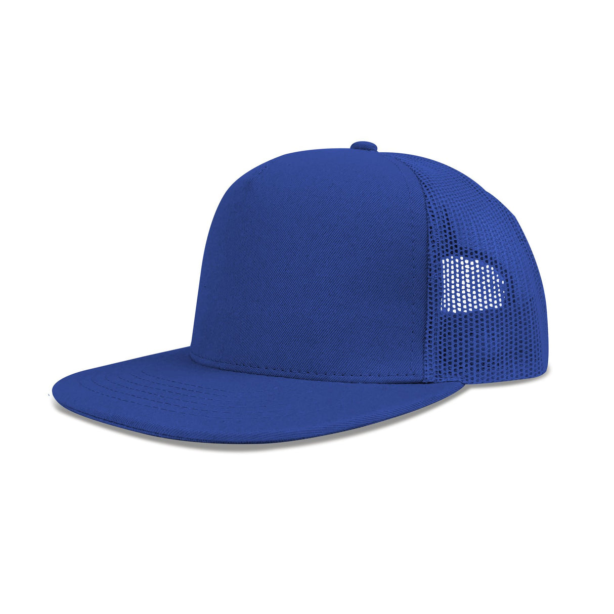 Deluxe 5 Panel Constructed Flat Peak Cotton Twill Mesh Back Cap