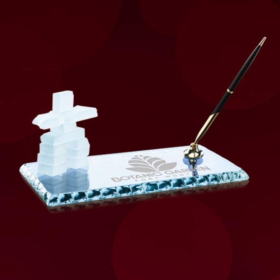 Inukshuk Pen Set - Chipped Base, Black/Silver