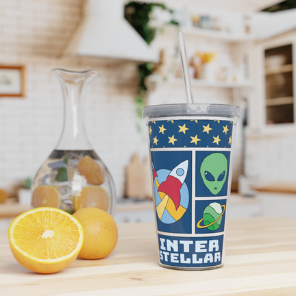 000001 Custom Plastic Tumbler with Straw
