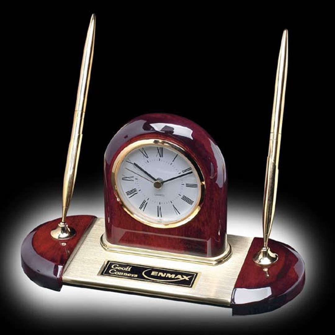 Alliston Clock/Pen Set - Gold