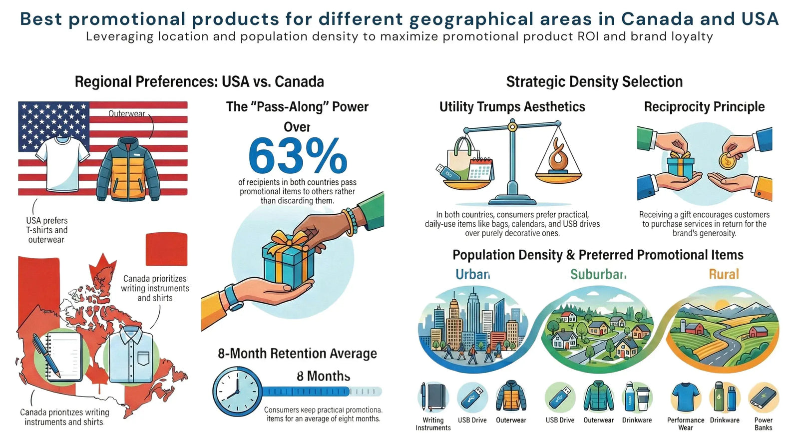 Best Promotional Products For Different Geographical Area In Canada & USA.