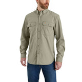 Force Relaxed Fit Lightweight Long-Sleeve Button Down Shirt