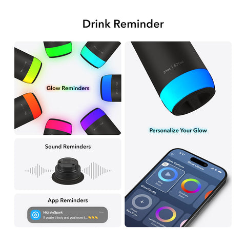 HidrateSpark PRO 2 – 21 oz Smart Bottle with Chug Lid