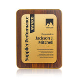 Reston Plaque - Walnut Finish/Gold