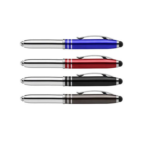 Vivano Duo w/LED Light & Stylus - ColorJet - Full-Color Metal Pen