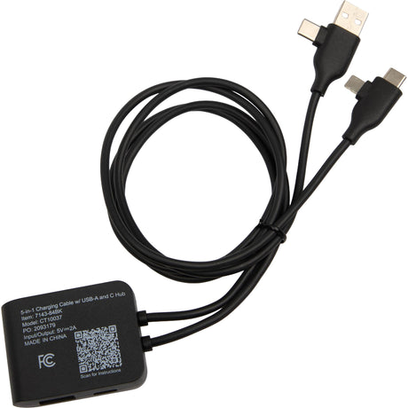 5-in-1 Charging Cable with USB-A/C Hub