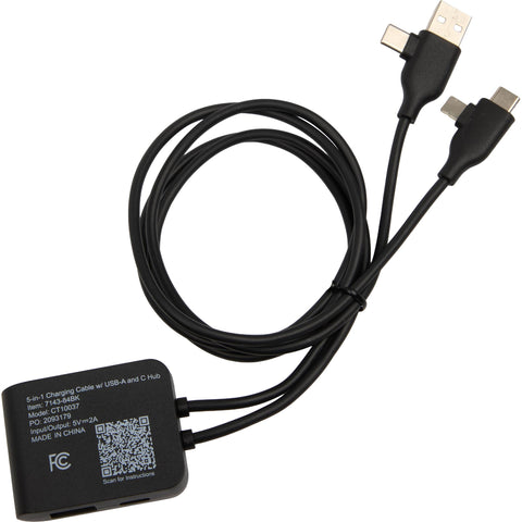 5-in-1 Charging Cable with USB-A/C Hub