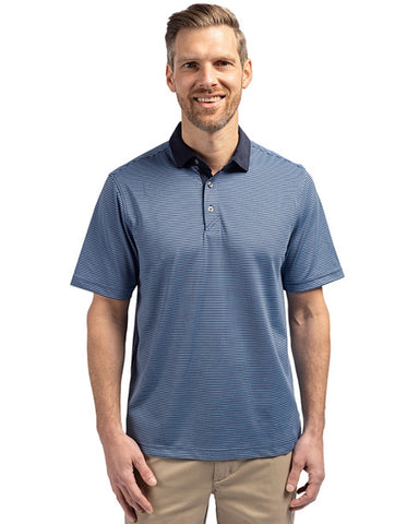 Cutter & Buck Virtue Eco Pique Micro Stripe Recycled Mens Polo
