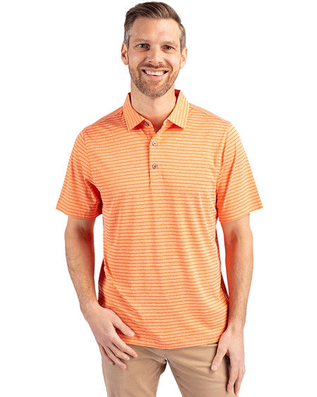 Cutter & Buck Forge Eco Heather Stripe Stretch Recycled Mens Big & Tall Polo
