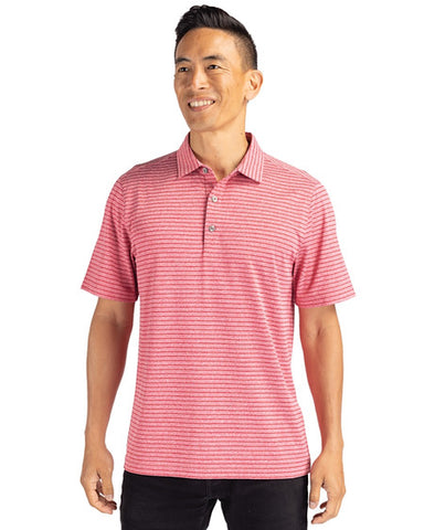 Cutter & Buck Forge Eco Heather Stripe Stretch Recycled Mens Polo