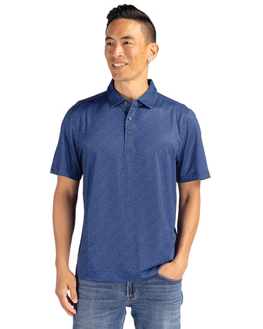 Cutter & Buck Pike Eco Pebble Print Stretch Recycled Mens Polo