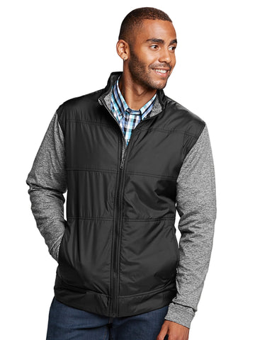 Cutter & Buck Stealth Hybrid Quilted Mens Big and Tall Full Zip Windbreaker Jacket