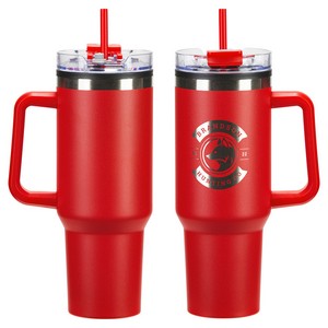 Ohana 40 oz Stainless Steel/Polypropylene Mug with Color-Matching Handle