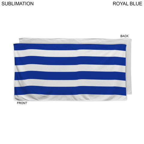 Cabana Stripe Sublimated Plush and Soft Velour Terry Beach Towel, (30