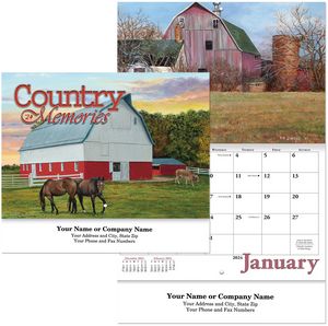 Country Memories Stapled Wall Calendar