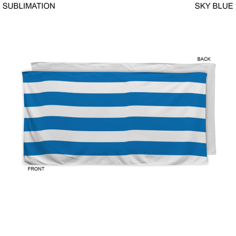 Cabana Stripe Sublimated Plush and Soft Velour Terry Beach Towel, (30