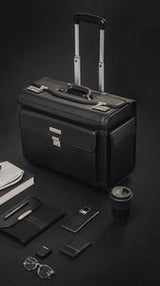 Bugatti Warren Business Case on Wheels w/Textured Vegan Leather