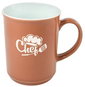 Cyprus 2tone terracotta/white 14oz mug in a Ripple gift box - Etched