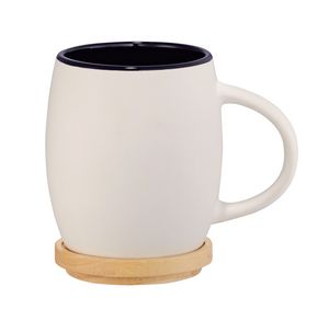 Hearth Ceramic Mug with Wood Lid/Coaster 15oz