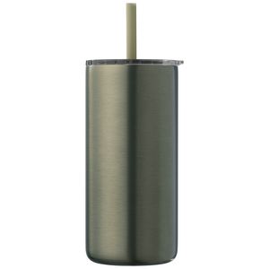Borealis Recycled Stainless Steel Straw Tumbler - 16 oz. - Laser