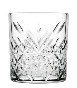 ~Timeless Whiskey 11.75 oz clear glass tumbler S/4 in a Midnight black gift box