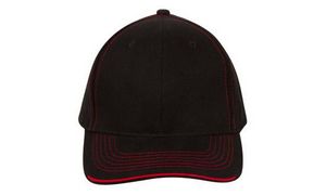 Brushed Heavy Cotton Cap with Contrast Stitching & Open Lip Sandwich