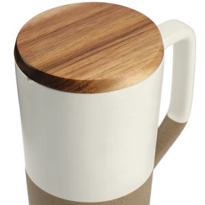 Tahoe Tea & Coffee Ceramic Mug with Wood Lid 16oz