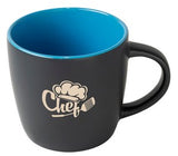 Midnight 12oz 2tone black/sky blue cafe mug - Etched
