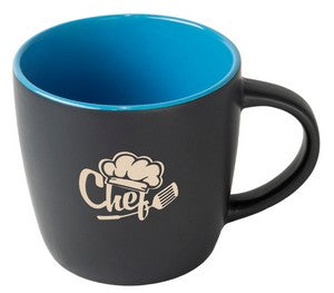 Midnight 12oz 2tone black/sky blue cafe mug - Etched