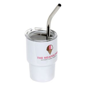 Mini Belmont 3 oz Double-Wall Stainless Steel Tumbler with Straw
