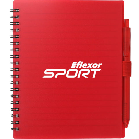 5.5'' x 7'' FSC® Recycled Spiral Notebook w/ rPET Pen
