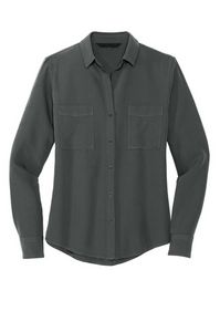 MERCER+METTLE™ Women's Stretch Crepe Long Sleeve Camp Blouse