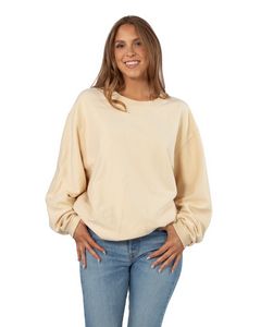 CHICKA D Ladies' Corded Crew Sweatshirt