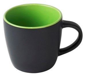Midnight 12oz 2tone black/lime cafe mug - Etched