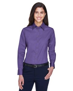 000251 Harriton Ladies' Easy Blend™ Long-Sleeve Twill Shirt with Stain-Release