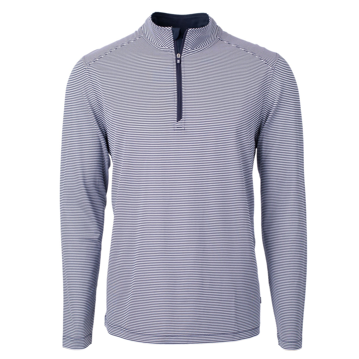 Cutter & Buck Virtue Eco Pique Micro Stripe Recycled Mens Quarter Zip