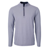 Cutter & Buck Virtue Eco Pique Micro Stripe Recycled Mens Quarter Zip