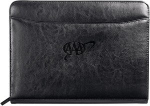 000292 Renaissance Italian Style Leather Zippered Padfolio with FSC® Mix Paper