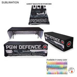 8' LazerCut 3-Sided Sublimated Tablecloth, Drape Style, Open Back