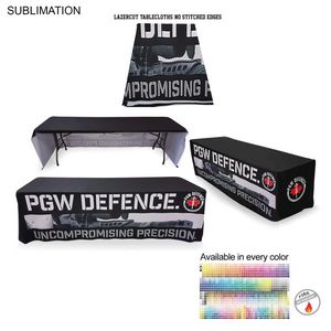 8' LazerCut 3-Sided Sublimated Tablecloth, Drape Style, Open Back