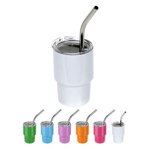 Mini Belmont 3 oz Double-Wall Stainless Steel Tumbler with Straw