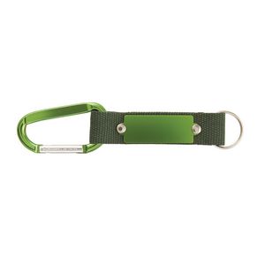 Strap Happy Keychain - Laser Engraved Key Tag with Carabiner & Mesh Strap