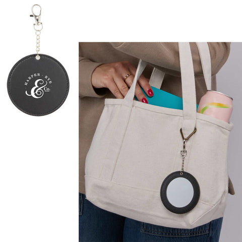 Recycled PU Travel Mirror Bag Charm