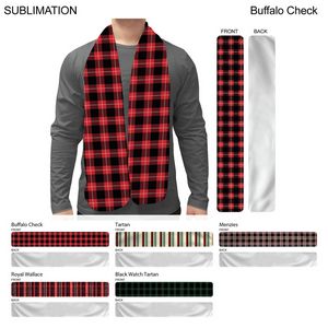 Stock Plaid Design Festive, Holiday Fashion Scarf, 8x60, Sublimated Edge to Edge 1 side