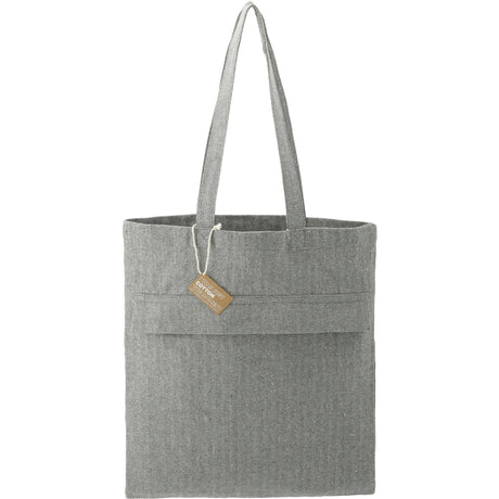 Recycled Cotton Herringbone Tote w/Zip Pocket 7oz
