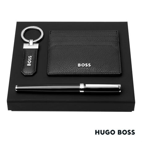 Hugo Boss® Rollerball Pen, Key Ring & Card Holder Set