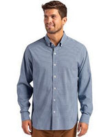 Cutter & Buck Skyline Eco Recycled Gingham Mens Long Sleeve Dress Shirt