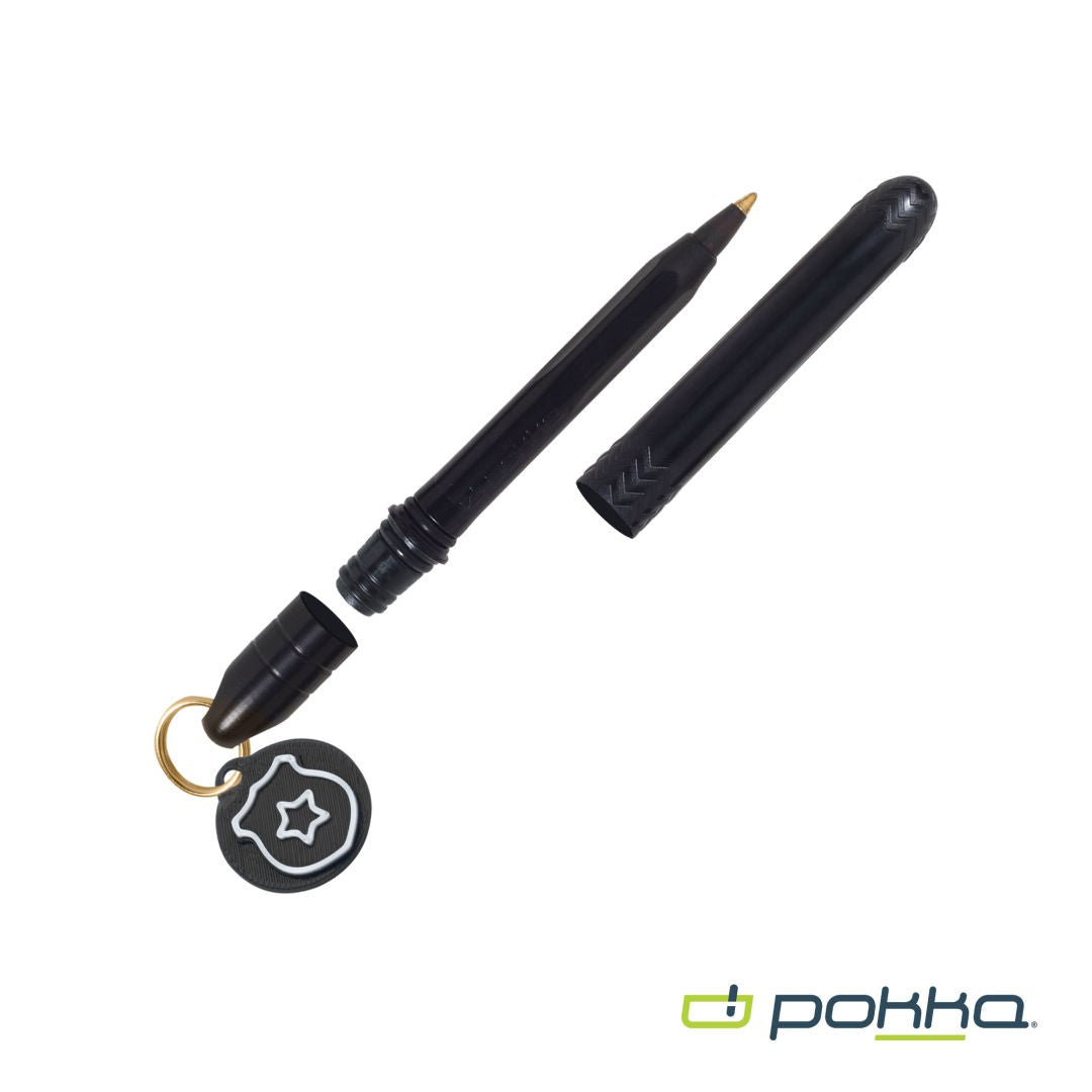 Pokka? Pocket Pen w/Dock & Gold Keyring & Charm