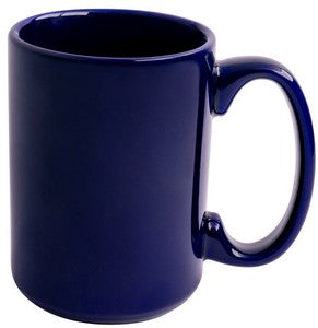 Jumbo 15oz blue ceramic mug - Etched